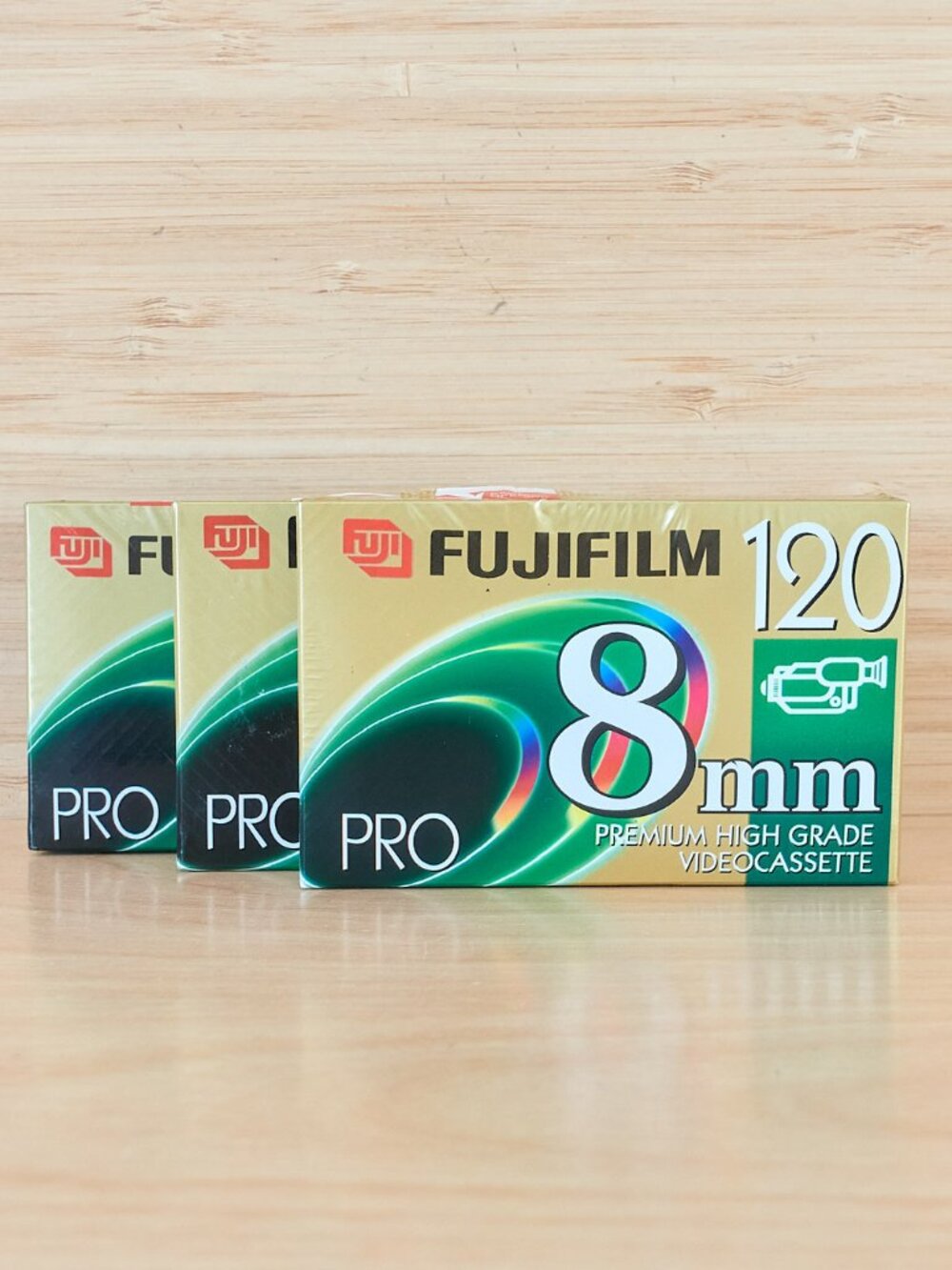 Lot of 3 Fujifilm P6-120 PRO 8mm Video Cassettes Sealed Premium High Grade